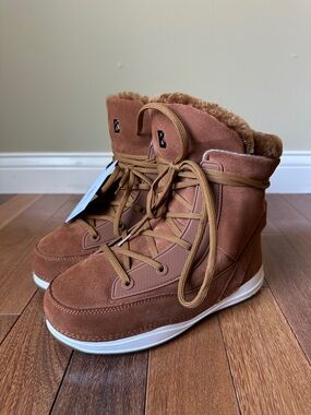 Bogner Verbier 3 Womens Snow Boots Brown Fur Trim Winter Boots US 10 New No Box